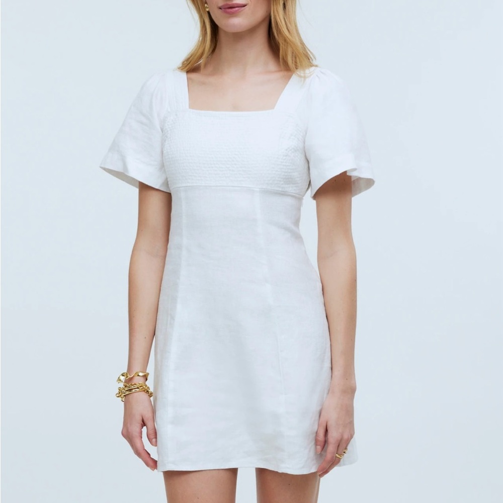 Madewell Square Neck Mini Dress 100%‎ Linen